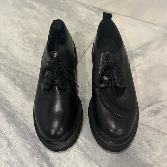$220 SAINT G Erica Shoes DERBY LOAFFER BLACK LEATHER PLATFORM size 10 NWOB - Picture 3 of 8